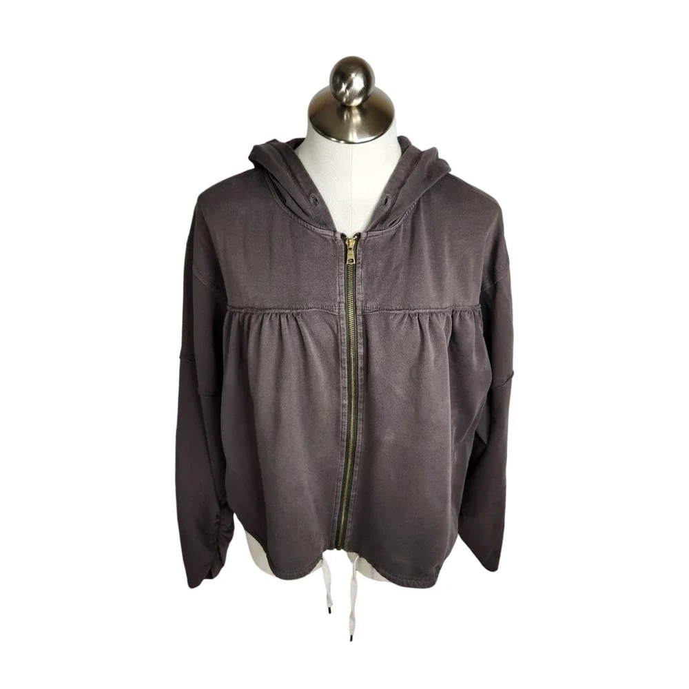 Young Fabulous‎ & Broke YFB Hoodie Size Medium Gray Full Zip Sweatshirt Comfy
